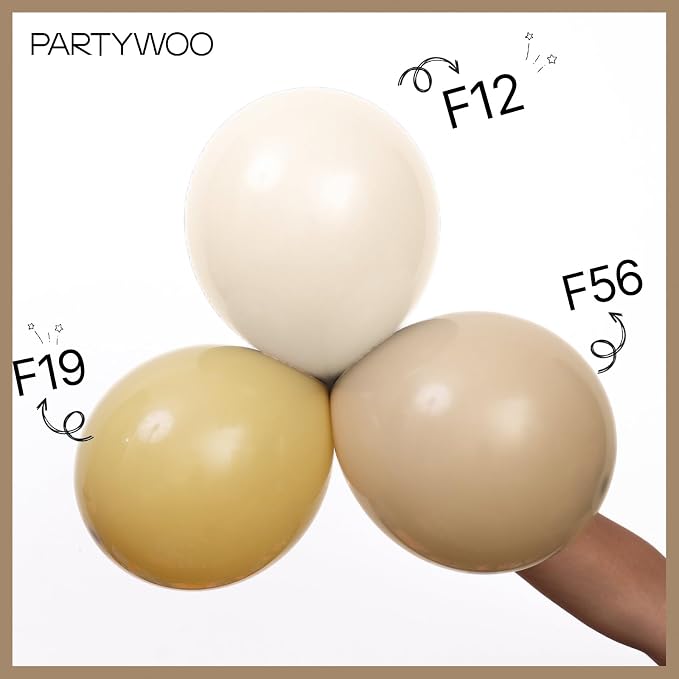 PartyWoo Light Brown Balloons 100pcs Neutral Boho Coffee Color | 18 12 10 5 - Image 5