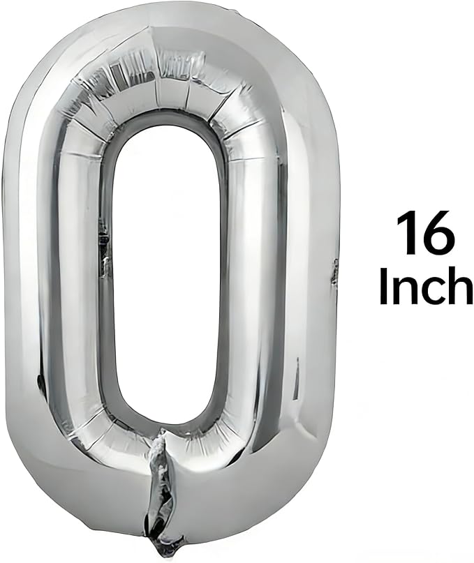 10 Pcs Silver Number 0-9 Balloons 16 Inch Number Mylar Foil Balloons Custom - Image 2