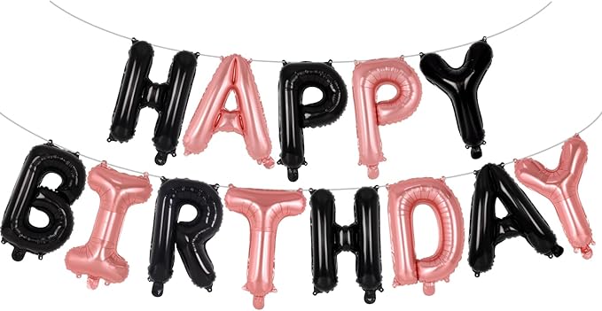 Happy Birthday Balloons Banner, Foil Balloon Personalized Name Letters Balloons by TOTAFAM