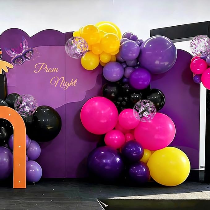 Hot Pink Purple Black Yellow Baloon Arch Kit, Kpop Music Hunter Balloons | 146 - Image 5