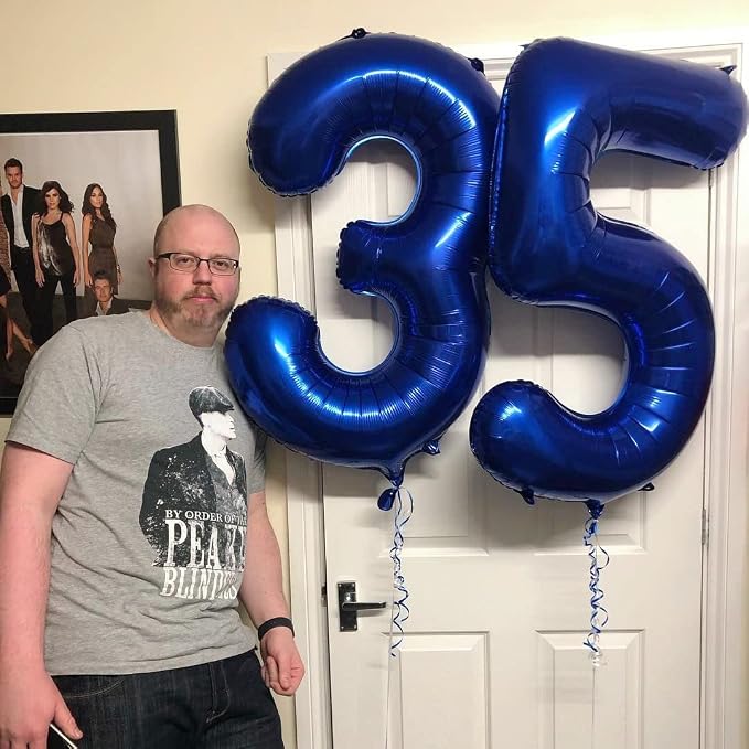 40 Balloon Number for 40th Birthday Decorations Women Men, Dark Blue | 40In - Image 2