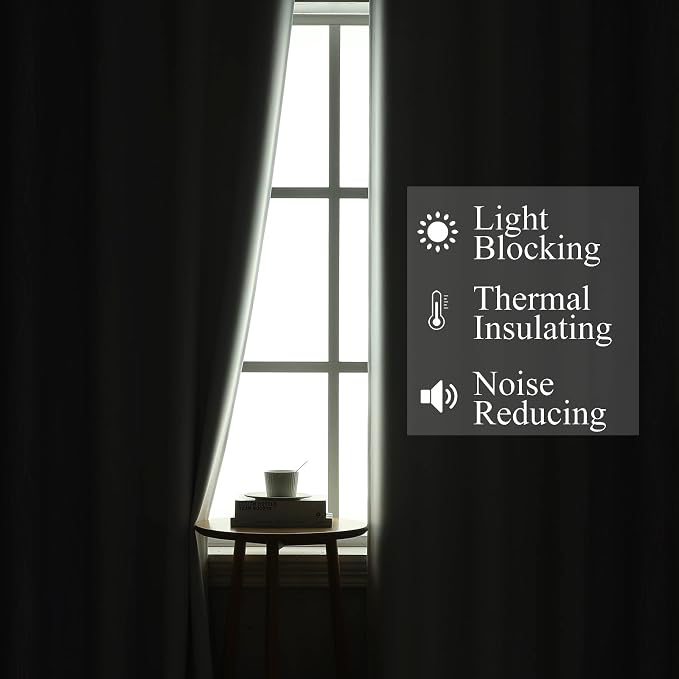 Lilac and Greyish White Ombre Blackout Curtains 45 Inch Length 2 Panels - Image 3