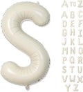 Giant Alphabet S Foil Balloons, Nude Cream White Custom Mylar Letters Balloon by Lingqiang