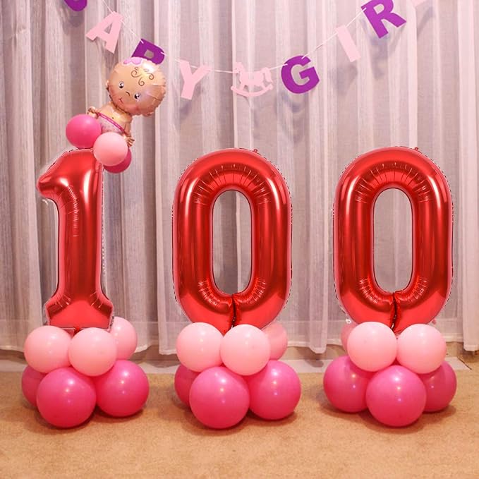 TONIFUL 40 Inch Red Number 9 Balloons Large Foil 9th Birthday Decorations | Red - Image 5