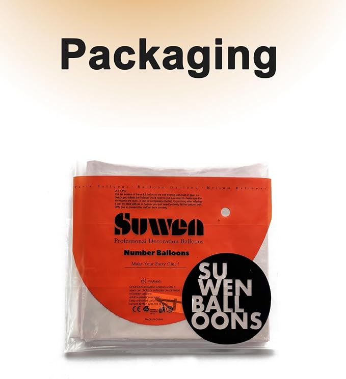SUWEN 40 Inch Cream White Large 4 Balloon Numbers Big Foil Helium 0-9 | Jumbo - Image 6