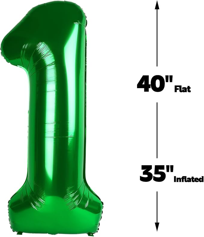 Green 40 Inch 10 100 Number Balloons, 10 100 Decorations - Image 2
