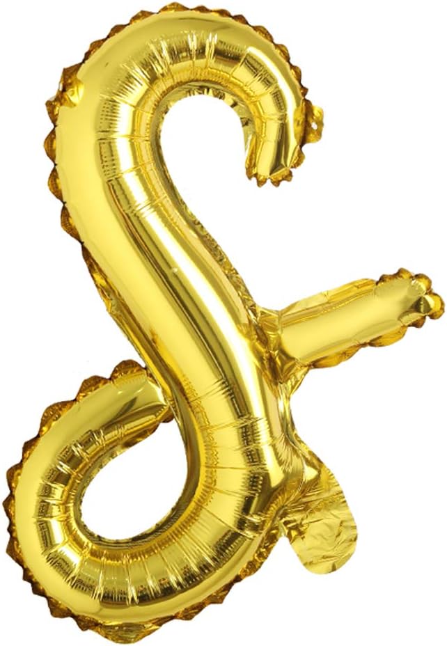 18 inch Gold DIY a-z Handwriting lowercase letters name Foil balloon Letter by REIANS