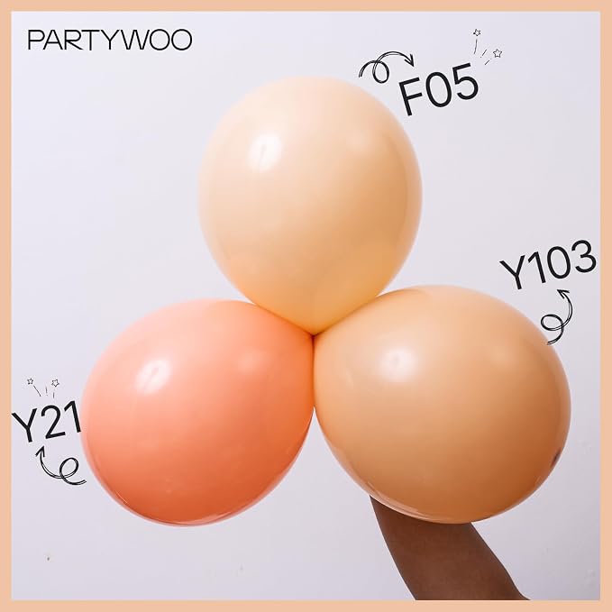 PartyWoo Nude Balloons 50pcs Apricot Fall Neutral Color 12 Inch | Balloons - Image 3