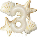 5 Pcs Starfish Seashell Balloons Set Under the Sea Party Decorations | 40 Inch by Unknown