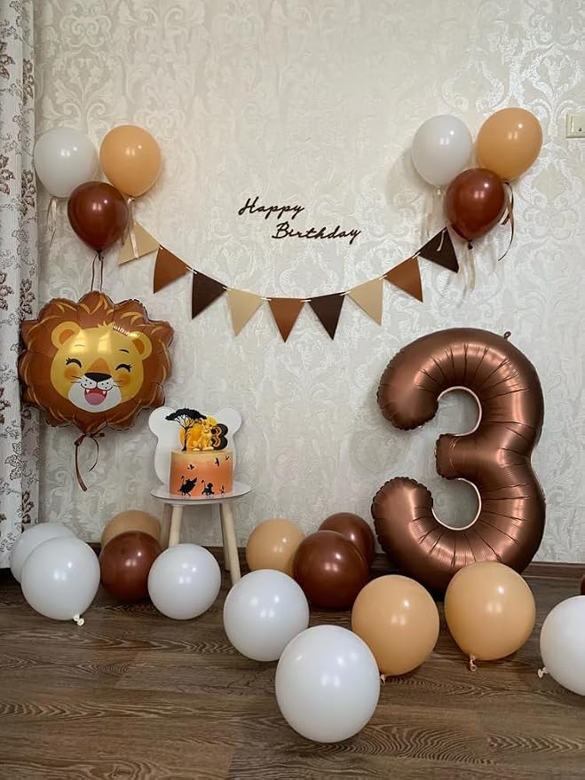 8 Balloon - Brown Birthday Number Balloons, 40 Inch Decorations Men Women | - Image 3