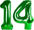 Green Number 14 Balloon 40 Inch, 14th Birthday Party Decorations Men Women | by IWERP