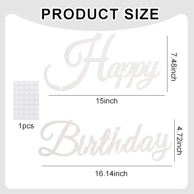 TONIFUL Happy Birthday Sign for Backdrop - Image 2