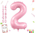 Pastel Pink 2 Balloons, 40 Inch Large Light Pink Foil Number Balloons 0-10 by Smlpuame