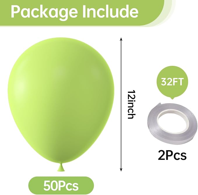 12 Inch Lime Green Balloons, Baby Shower, Graduate Party Decorations - Image 2