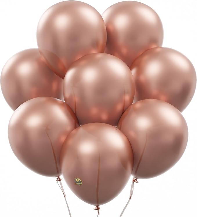 AFTERLOON® Biodegradable Natural Rubber Latex Balloons 24 pcs Rose Gold 10 Inch by AFTERLOON%C2%AE