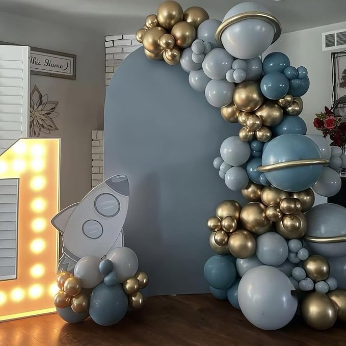 Dusty Blue Green Balloon, Sage Green and Retro Blue Balloons, Sand White - Image 3