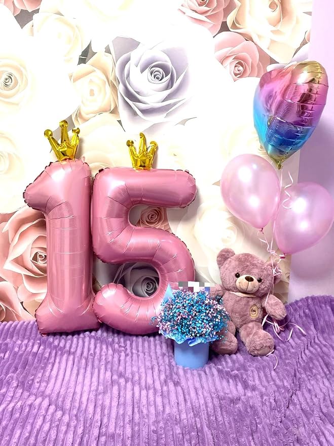 Pink Crown Number 1 Balloon 40 inch, Big Pink 1st Birthday Party Decorations | - Image 7