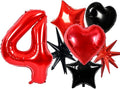 TONIFUL 4th Birthday Balloons Kit 40 Inch Red Large Number 4 Foil Balloon | by TONIFUL