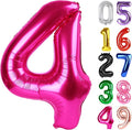 Hot Pink Number 4 Balloon 40 Inch, 4th Birthday Decorations Men Women | Foil by IWERP