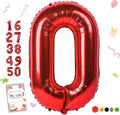 40 inch Number Balloon 0-9 Red Large Number 0 Balloons, Digital Balloons by Smlpuame