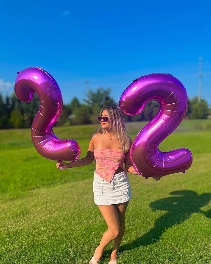 40 Inch Hot Pink Number 7 Balloon, 7th Birthday Party Decorations | 40 Inch Hot - Image 7