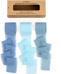 KEOSREE Baby Blue Dusty Blue Chiffon Ribbon Set 1.5" x21Yd | Handmade Frayed by KEOSREE