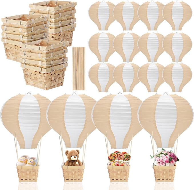 Meooeck 14 Sets Hot Air Balloon Tables Centerpieces, Light Brown | Classroom by Meooeck