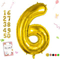 40 inch Number Balloon 0-9 Gold Large Number 6 Balloons, Digital Balloons by Smlpuame