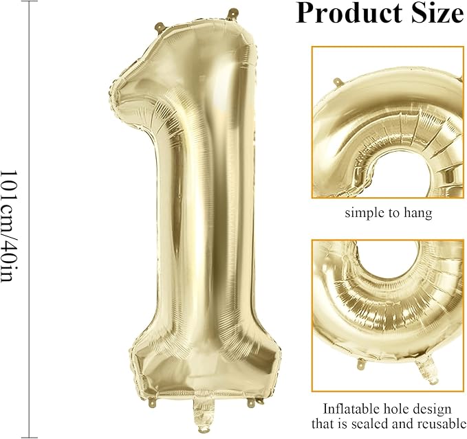 Number 15 Balloons for 15th Birthday Party Decorations, 40 Inch 0-100 - Image 2