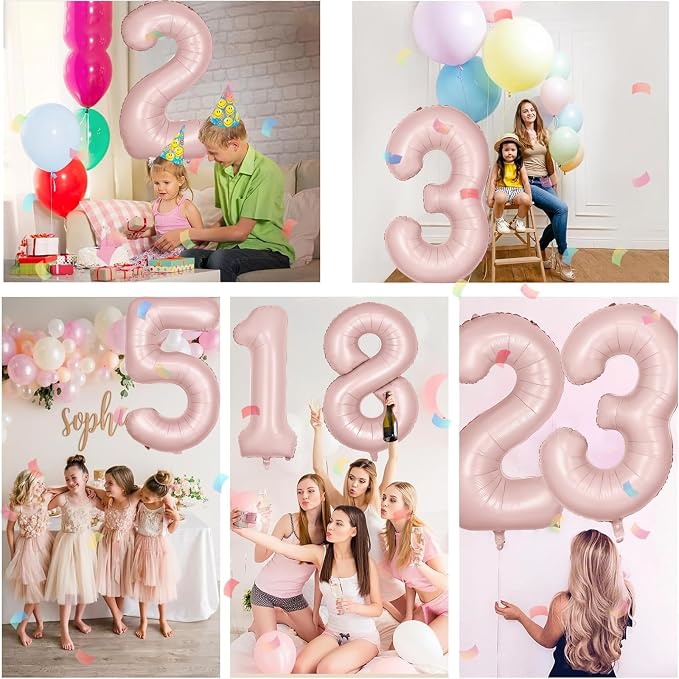 40 inch Pink Number Balloon Light Pink 0 Balloon Number 0 Balloon - Image 3