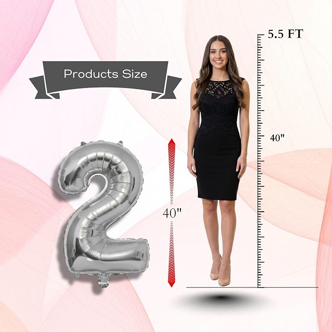Caramel Number Balloon 2 Mylar Foil Balloons 40 inch - Image 7
