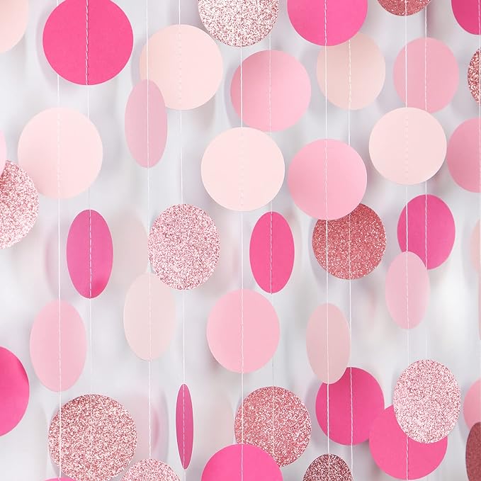 Hot-Pink Rose-Gold Party Decorations Garland - 52ft Wedding Bridal Shower by Panduola