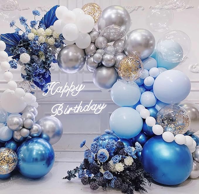 22 Inch Blue Mylar Balloons, Large 4D Giant Round Foil Balloon - Image 7