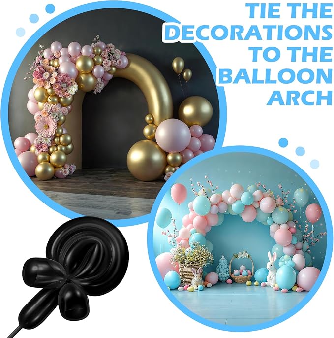 10 Pack Large Balloon Arch Clips 3.5 Inch Heavy Duty Clip and 100 Pcs Black 260 - Image 4