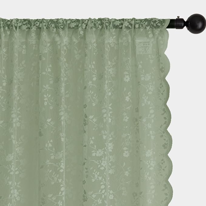 Anmao Vintage Lace Sheer Curtains 84 Inches Long - Image 6