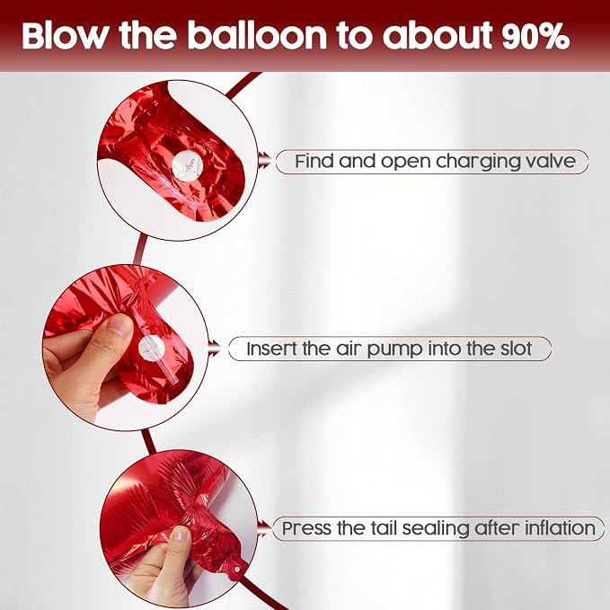 24 Balloon - Red Birthday Number Balloons, 40 Inch Decorations Men Women | Red - Image 6