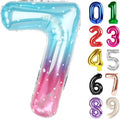 7 Balloon - Starry Sky Birthday Number Balloons, 40 Inch Party Decorations | by ALPHADELTAPI