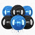 6Pcs Blue Black Round Foil Balloons, Giant 4D Round Ball Balloon, 22 Inch by Adorely