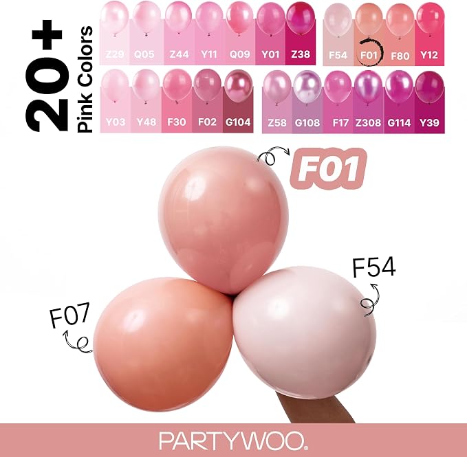 PartyWoo Dusty Pink Balloons 85pcs Dusty Rose Boho Netural Pink Color | - Image 4