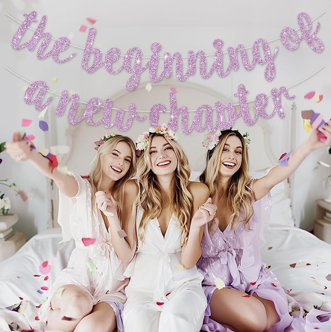 BEISHIDA Light Purple Pre-Strung The Beginning of A New Chapter Banner | Glitter - Image 4