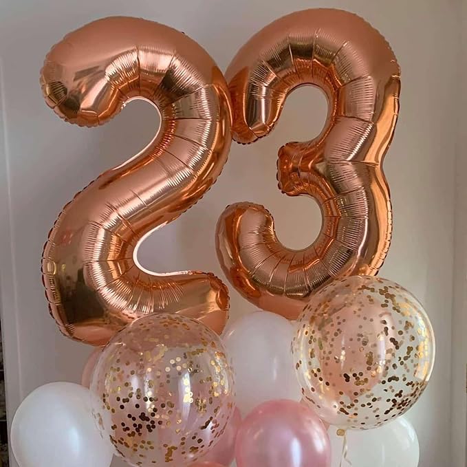 Rose Gold 22 Number Balloons, 40 Inch Giant Number 22 Balloons Foil Mylar - Image 4