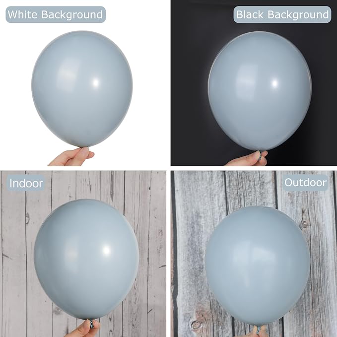 Ouddy Party 129Pcs Dusty Blue Balloons Different Sizes 18 12 10 5 Inch - Image 4