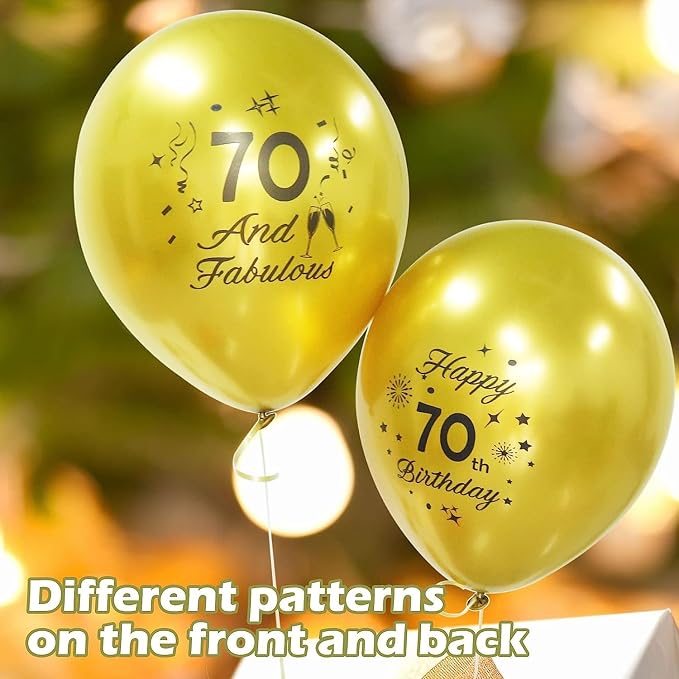 Black Gold 30th Birthday Balloons Pack of 15 Men Women Happy 30th Birthday - Image 3