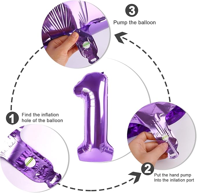 2 Balloon Numbers Birthday Decorations, 40In Purple Balloons - Image 8