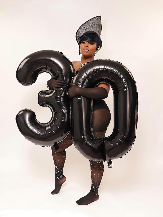 0 Balloon 40 inch Black Number Balloons - Image 2