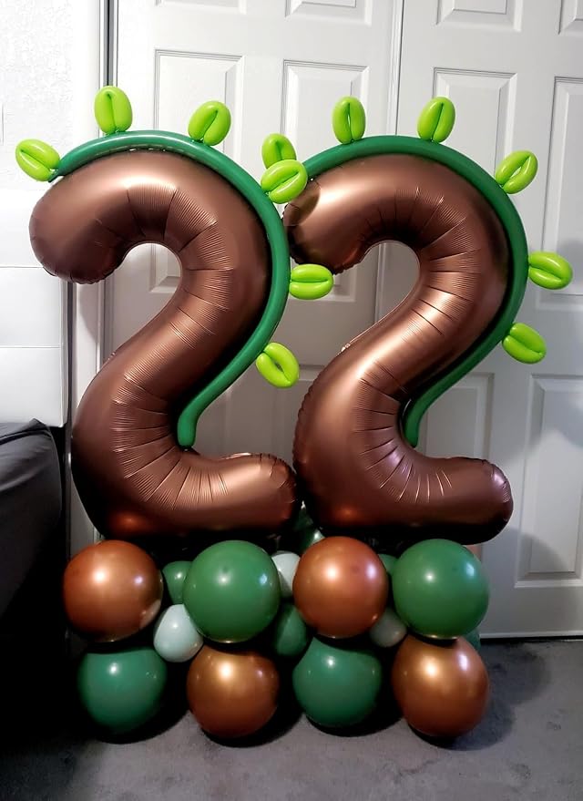 40 Inch Number 2 Balloon, Coffee Brown Birthday Decorations - Image 3