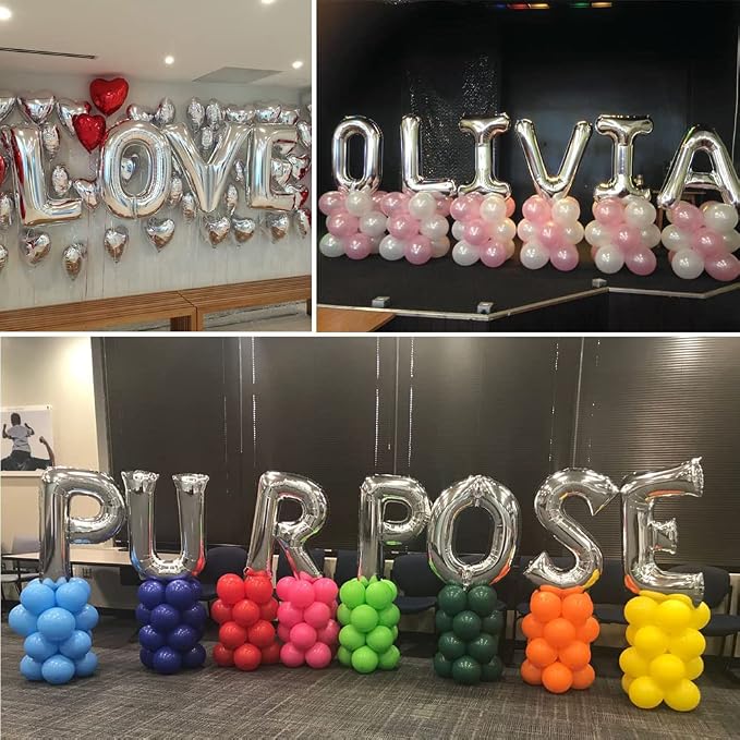 TONIFUL 40 Inch Large Silver Letter R Foil Balloons Alphabet Balloons | Giant - Image 6