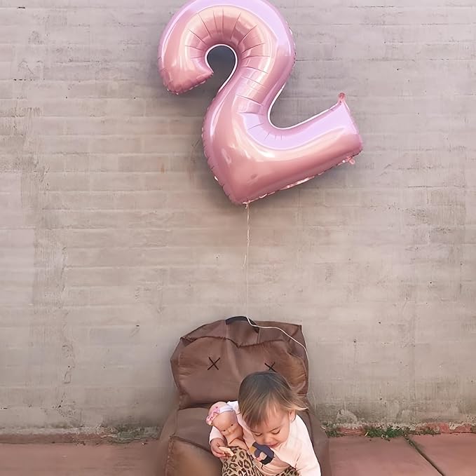 Light Pink Foil Balloon Number 7, Large Pastel Pink Number 7 Helium Balloon - Image 7