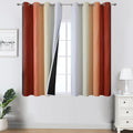 Burnt Orange and Greyish White Ombre Blackout Curtains 54 Inch Length by ESTELARTEXTILER
