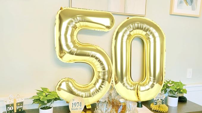 7 Balloon Number 40 Inch Light Gold Balloons - Image 4